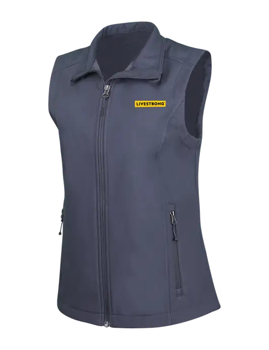 Charcoal Grey Womens Core Soft Shell Vest w/LIVESTRONG Logo