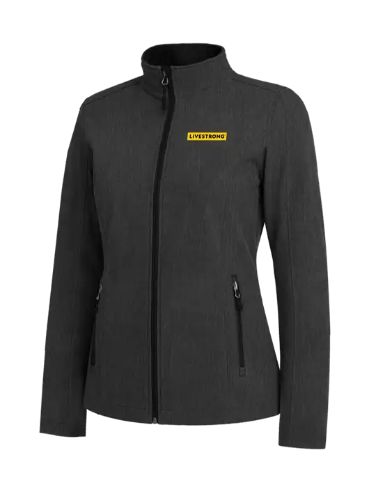 Black Charcoal Heather Womens Core Soft Shell Jacket w/LIVESTRONG Logo
