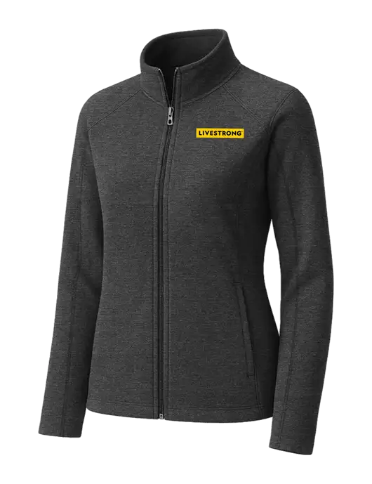 Charcoal Womens Heather Microfleece Full-Zip Jacket w/LIVESTRONG Logo