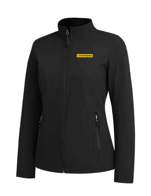 Black Womens Core Soft Shell Jacket w/LIVESTRONG Logo