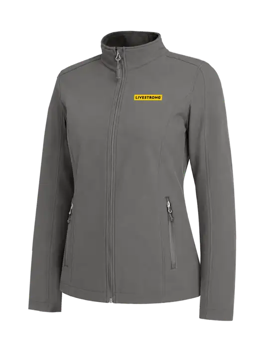 Medium Grey Womens Core Soft Shell Jacket w/LIVESTRONG Logo