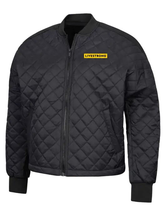 Mercer+Mettle Black Womens Boxy Quilted Jacket w/LIVESTRONG Logo