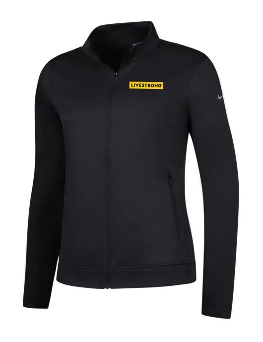 NIKE Medium Grey Heather Womens Therma Fit Performance Full Zip Fleece Jacket w LIVESTRONG Logo