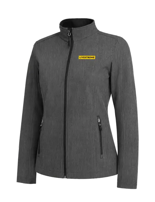 Medium Grey Heather Womens Core Soft Shell Jacket w/LIVESTRONG Logo