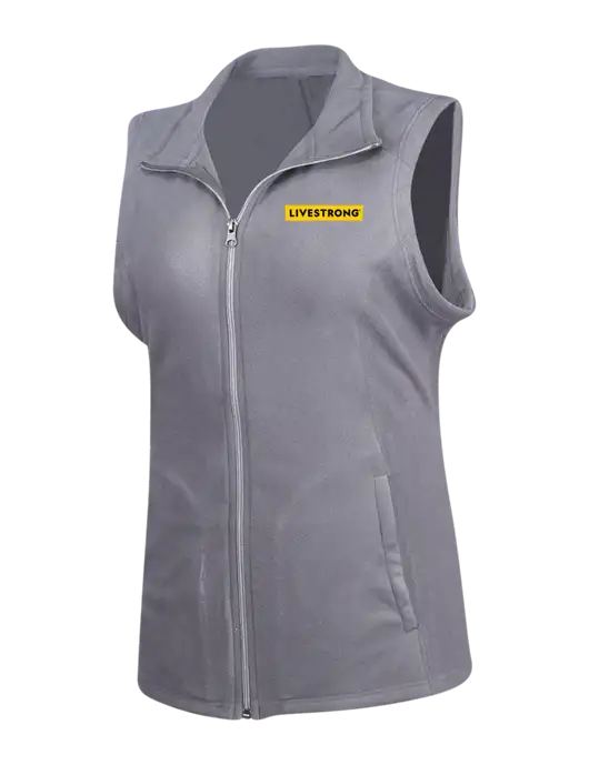 Medium Grey Womens Microfleece Vest w/LIVESTRONG Logo