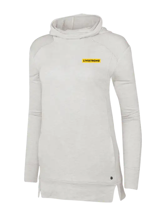 OGIO Ivory Snow Luuma Pullover Fleece Hoodie w/LIVESTRONG Logo