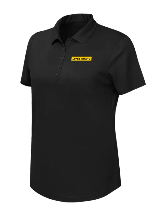 Callaway Womens Birdseye Black Polo w/LIVESTRONG Logo