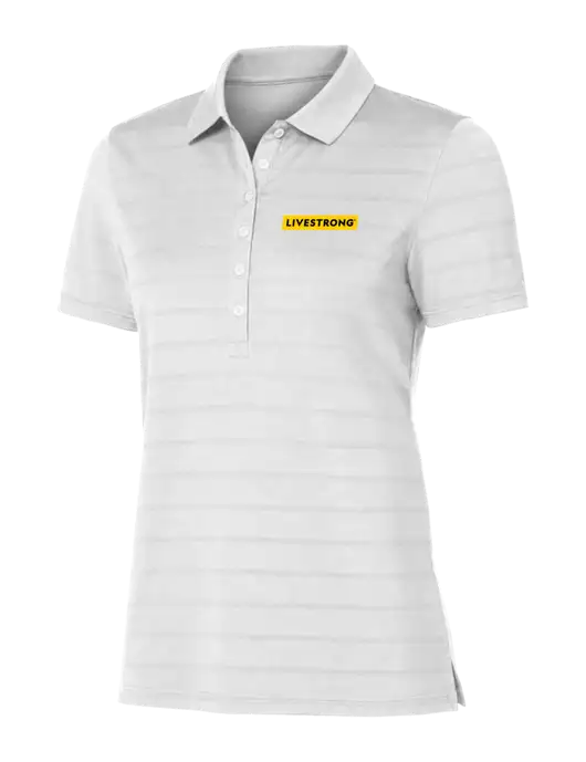 Callaway Womens Bright White Ventilated Polo w/LIVESTRONG Logo