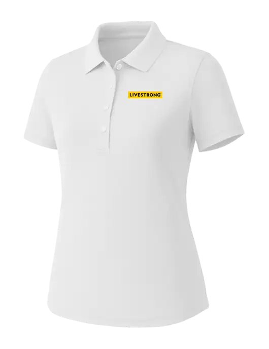 Callaway Womens Core Bright White Performance Polo w/LIVESTRONG Logo