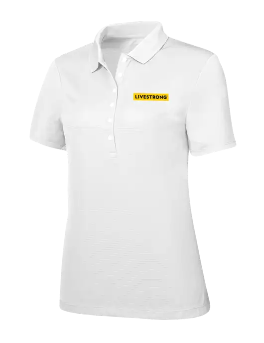 Callaway Womens Ottoman Bright White Polo w/LIVESTRONG Logo