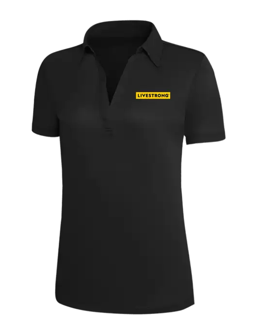 Black Silk Touch Womens Performance Polo w/LIVESTRONG Logo