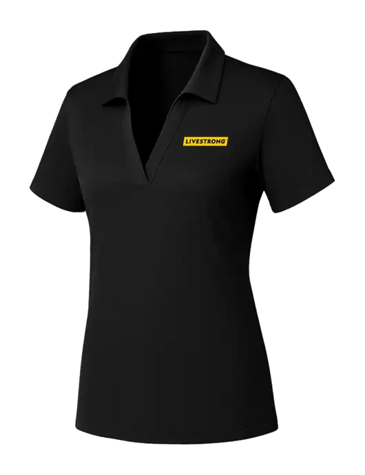 Womens Black PosiCharge RacerMesh Polo w/LIVESTRONG Logo