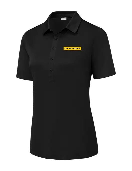 Black Womens Posi-UV Pro Polo w/LIVESTRONG Logo