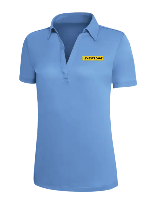 Carolina Blue Silk Touch Womens Performance Polo w/LIVESTRONG Logo