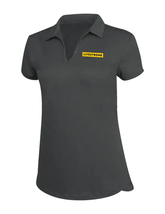 Womens Charcoal Trace Heather Polo w/LIVESTRONG Logo