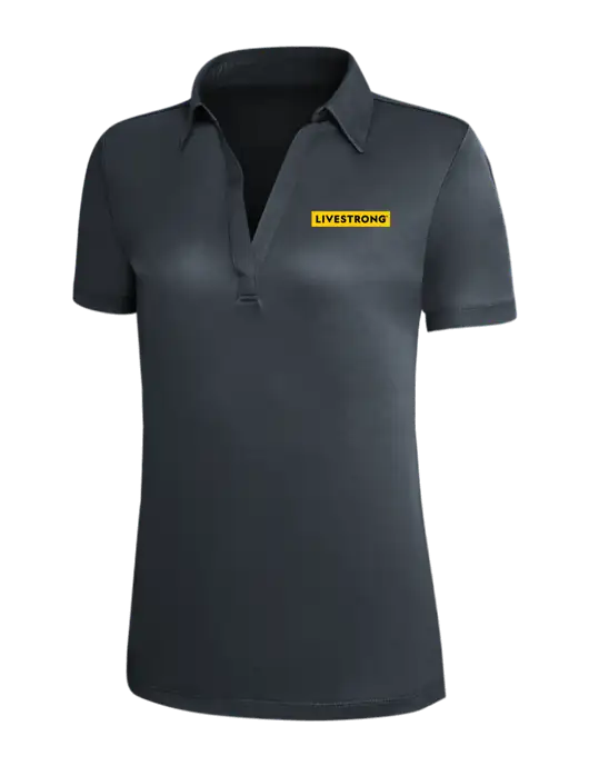 Dark Grey Silk Touch Womens Performance Polo w/LIVESTRONG Logo