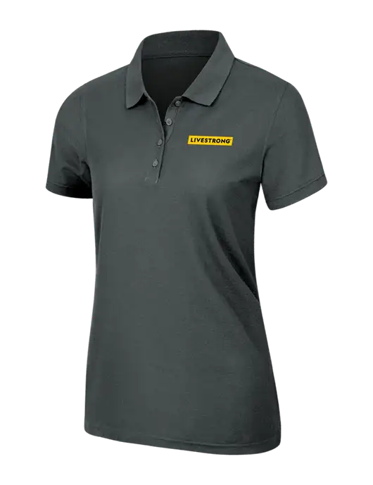 Dark Grey Womens Core Classic Pique Polo w/LIVESTRONG Logo