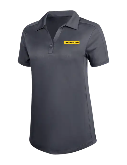 Womens Dark Grey Diamond Jacquard Polo w/LIVESTRONG Logo