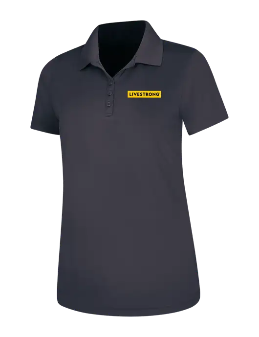 Dark Grey Womens Dry Zone UV Mesh Polo w/LIVESTRONG Logo