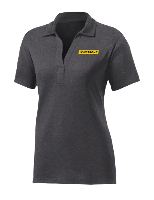 Womens Dark Grey Heather Contender Polo w/LIVESTRONG Logo