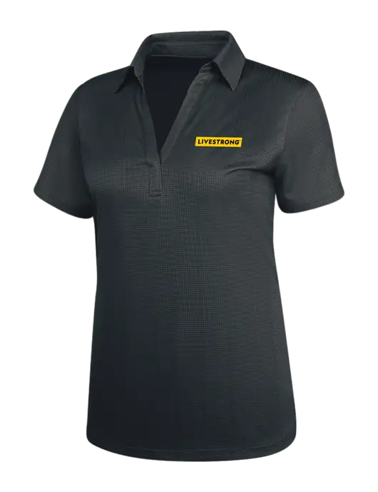 Dark Grey Womens Performance Fine Jacquard Polo w/LIVESTRONG Logo