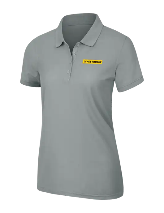 Light Grey Womens Core Classic Pique Polo w/LIVESTRONG Logo