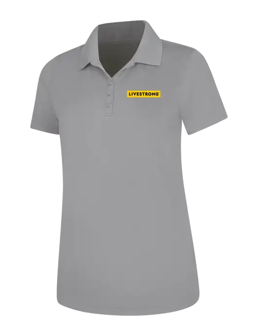 Light Grey Womens Dry Zone UV Mesh Polo w/LIVESTRONG Logo