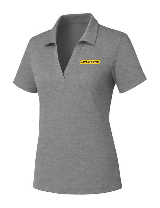 Womens Medium Grey Heather PosiCharge RacerMesh Polo w/LIVESTRONG Logo