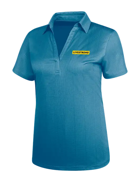 Carolina Blue Womens Performance Fine Jacquard Polo w/LIVESTRONG Logo