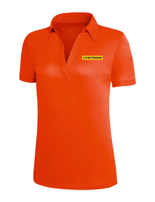 Orange Silk Touch Womens Performance Polo w/LIVESTRONG Logo