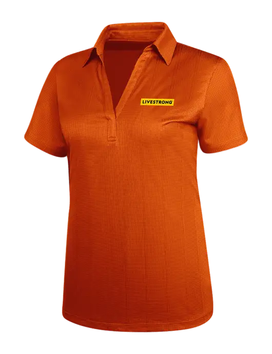 Orange Womens Performance Fine Jacquard Polo w/LIVESTRONG Logo