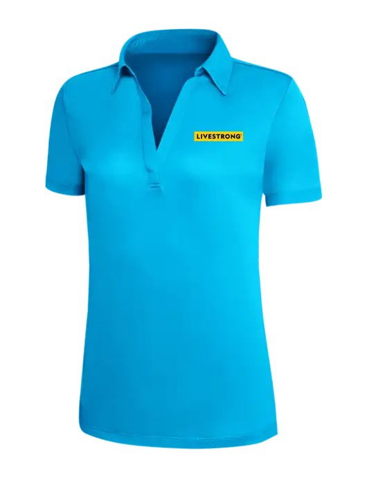 Sapphire Blue Silk Touch Womens Performance Polo w/LIVESTRONG Logo