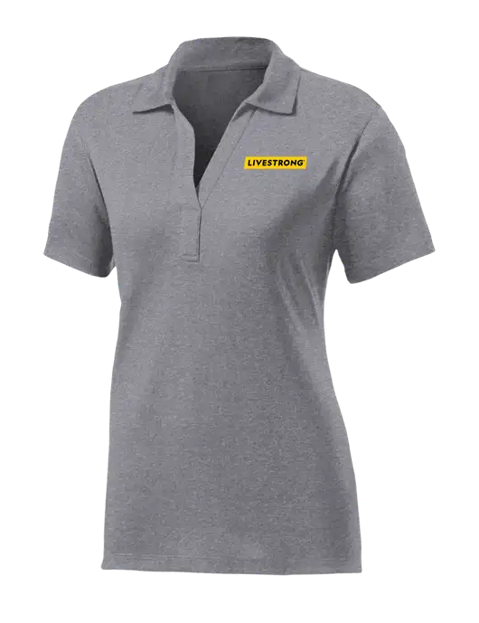 Womens Medium Grey Heather Contender Polo w/LIVESTRONG Logo