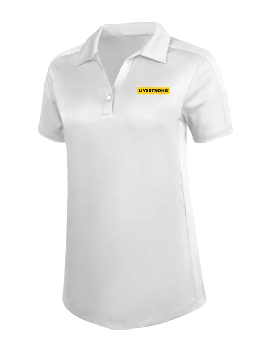 Womens White Diamond Jacquard Polo w/LIVESTRONG Logo