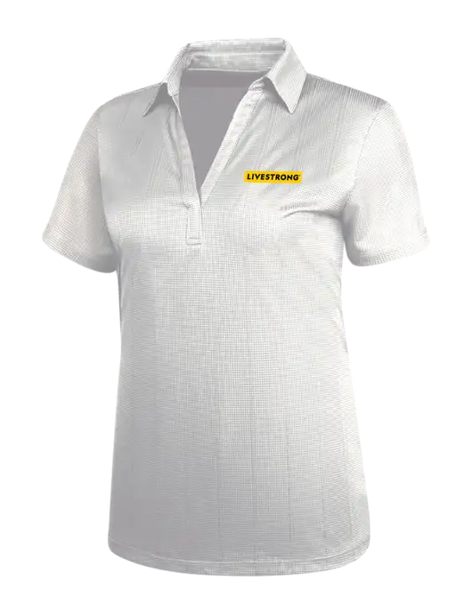 White Womens Performance Fine Jacquard Polo w/LIVESTRONG Logo