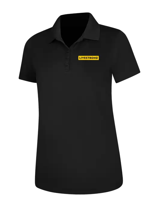 Black Womens Dry Zone UV Mesh Polo w/LIVESTRONG Logo