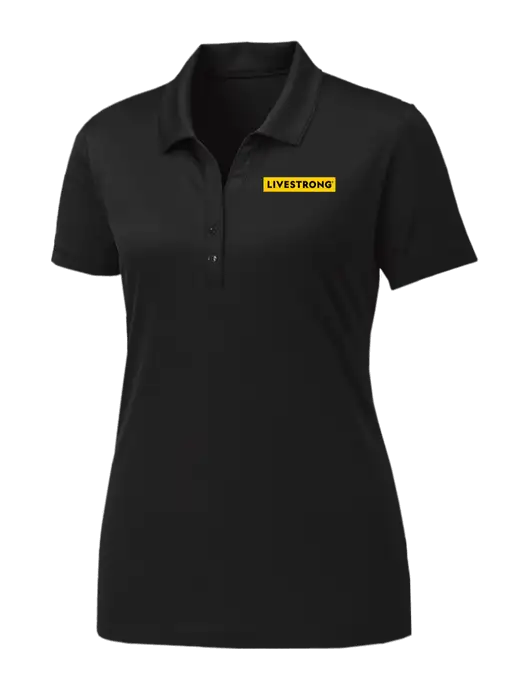 Womens Black PosiCharge Competitor Polo w/LIVESTRONG Logo
