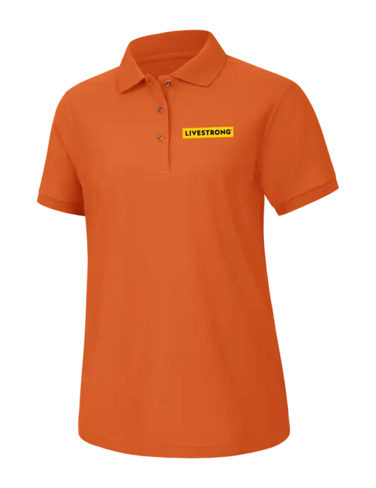 Womens Burnt Orange Silk Touch Polo w/LIVESTRONG Logo