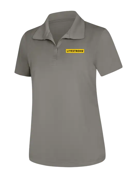 Womens Medium Grey Micropique Sport-Wick Polo w/LIVESTRONG Logo