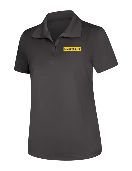 Womens Dark Grey Micropique Sport-Wick Polo w/LIVESTRONG Logo