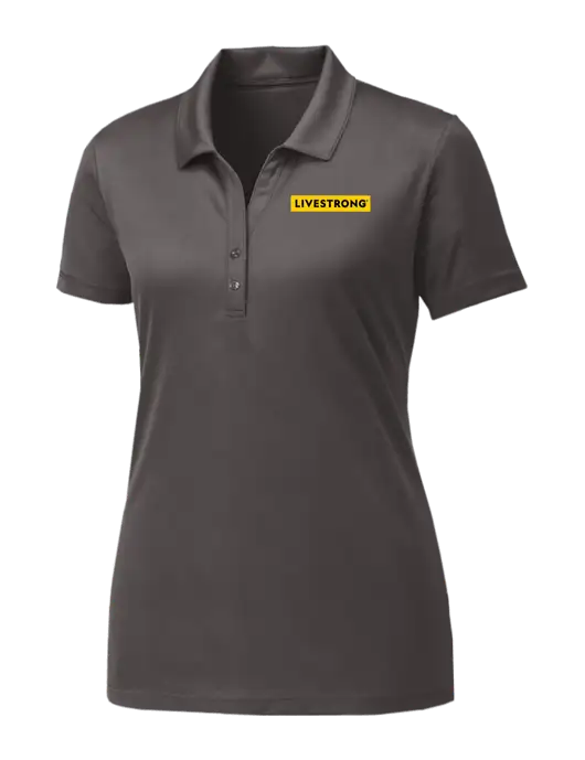 Womens Dark Grey PosiCharge Competitor Polo w/LIVESTRONG Logo