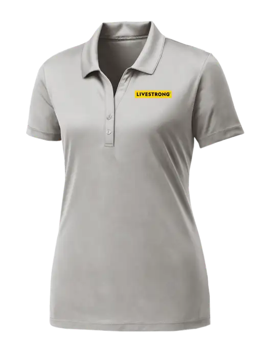 Womens Very Light Grey PosiCharge Competitor Polo w/LIVESTRONG Logo