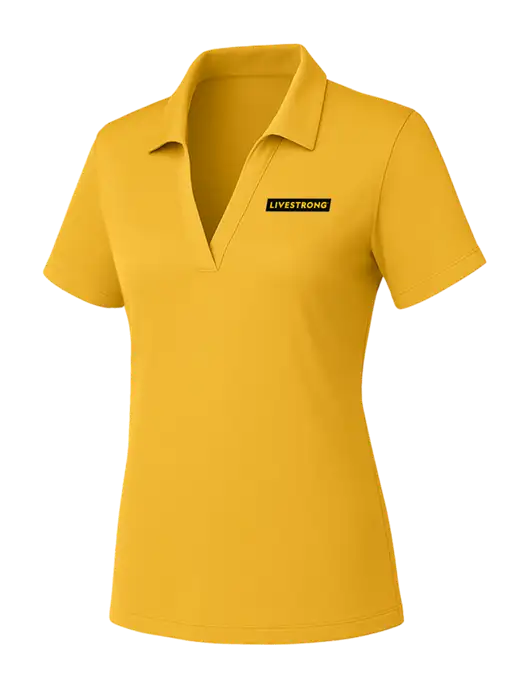 Yellow Gold Womens PosiCharge RacerMesh Polo w/LIVESTRONG Logo