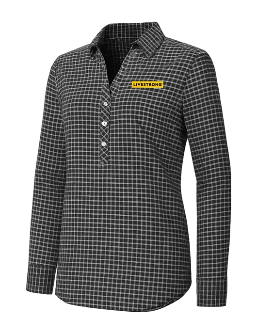 Womens Dark Grey/White City Stretch Shirt w/LIVESTRONG Logo