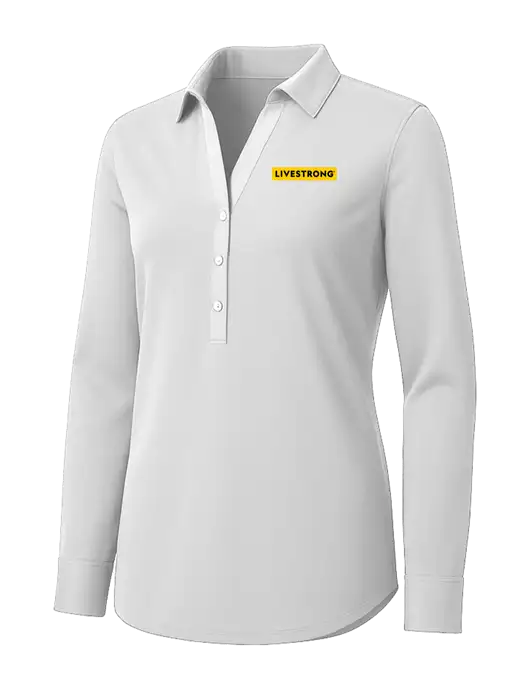 Womens White City Stretch Shirt w/LIVESTRONG Logo