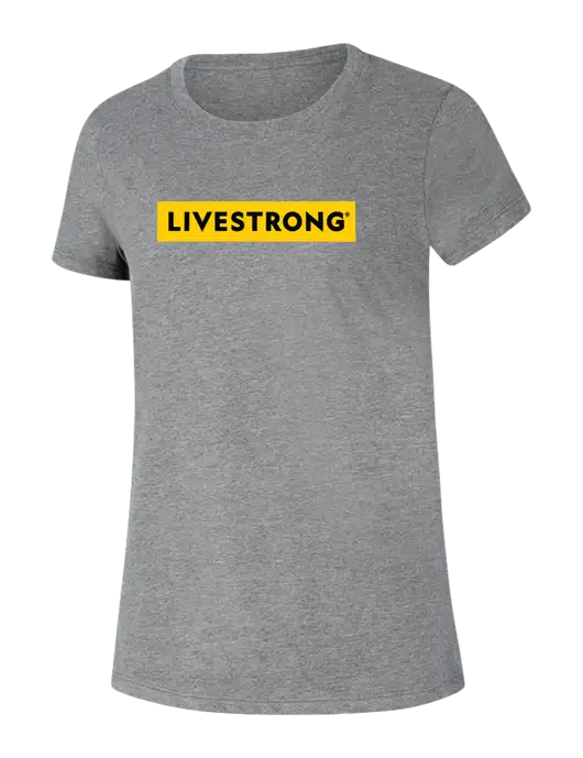 Womens Ring Spun Light Grey Heather 4.5 oz T Shirt w LIVESTRONG Logo