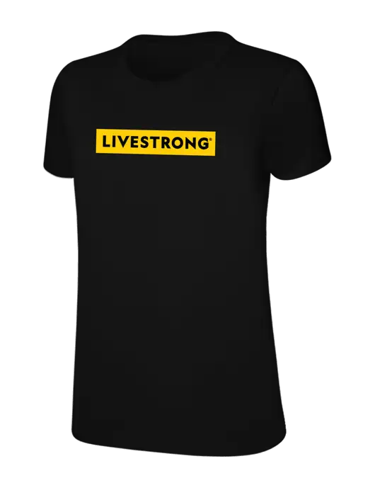 Womens Ring Spun Jet Black 4.5 oz T-Shirt w/LIVESTRONG Logo
