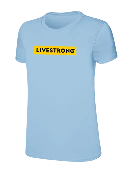 Womens Ring Spun Light Blue 4.5 oz T-Shirt w/LIVESTRONG Logo