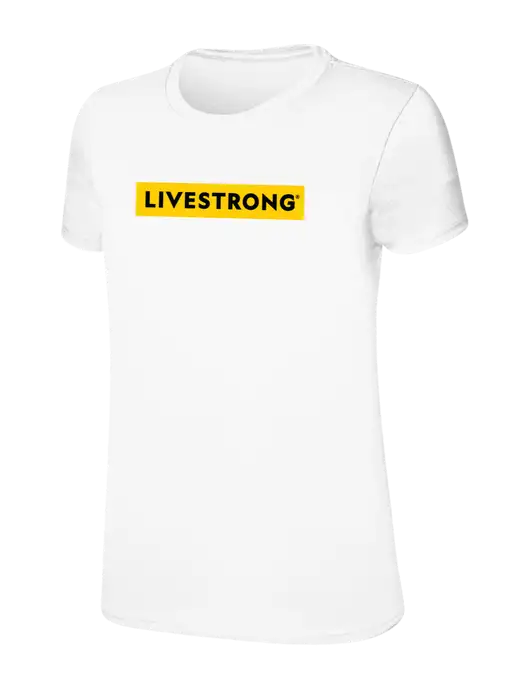 Womens Ring Spun White 4.5 oz T-Shirt w/LIVESTRONG Logo