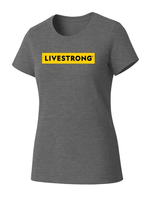 Womens Seriously Soft Grey Frost T-Shirt w/LIVESTRONG Logo